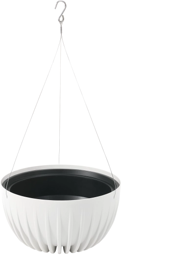 Závěsná květinová mísa Mira Eco Recycled 30 cm – bílá