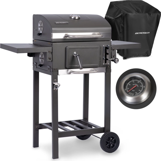 Uhelný grill s poklopem a voděodolným obalem BERDSEN BBQChef