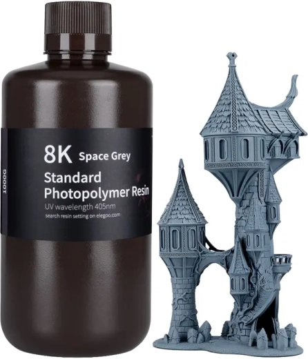 ELEGOO 8K vodou omyvatelná fotopolymerní pryskyřice vesmírně šedá 1 kg