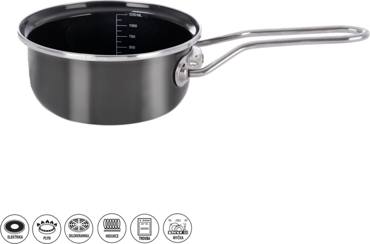 Smaltovaný rendlík Orion Metalic 18 cm, 1,25 l