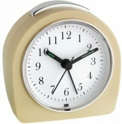 Analogový retro budík s podsvícením TFA, béžový