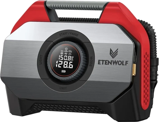 Autokompresor Etenwolf S6 11,03 bar 19 200 mAh – Červená