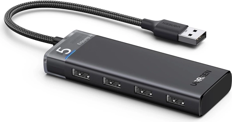 Ugreen cm653 usb hub se 4× usb-a 3.0 (šedý) - 1 kus