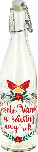 Skleněná láhev s patentním uzávěrem 540 ml Veselé Vánoce