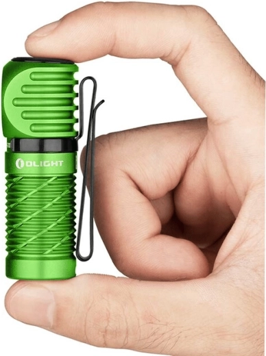 Kapesní čelovka a EDC svítilna OLIGHT Perun 2 Mini Lime Green s červeným světlem
