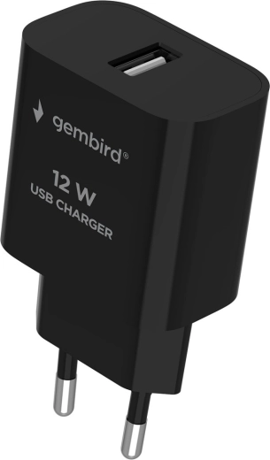 Univerzální USB nabíječka 12 W (2,4 A), černá