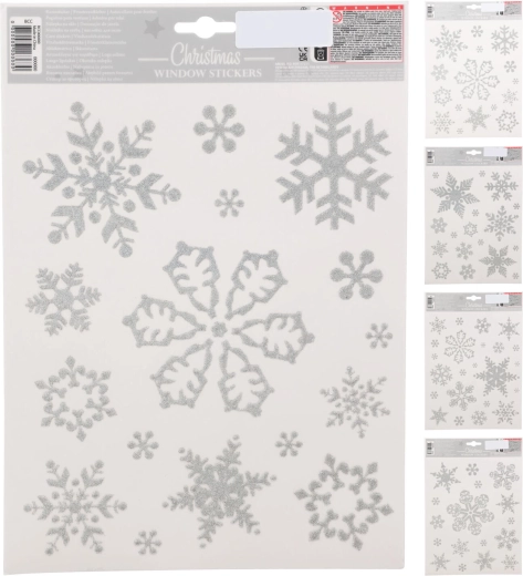 Samolepicí okenní dekorace Vločka – mix dekorů
