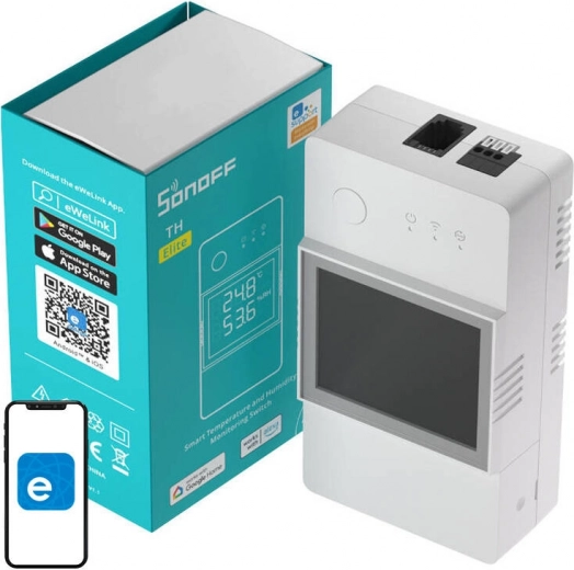 Chytrý WiFi spínač pro monitorování teploty a vlhkosti Sonoff THR316 – TH Elite