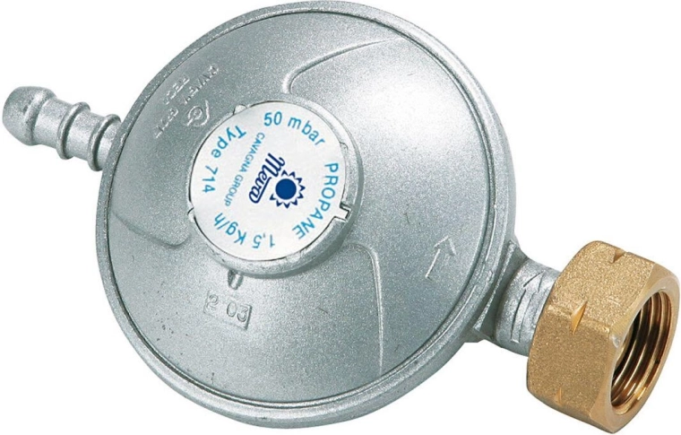 Regulátor tlaku PB 50 mbar s trnem a maticí W21,8 LH