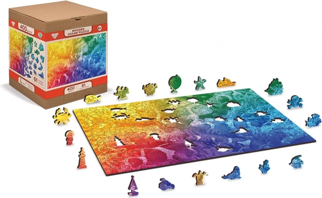Dřevěné puzzle Tropické ryby 2v1 – 100 dílků