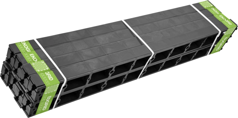 Plastový lem trávníku EKOGRID 4,5 cm × 1 m, černý (16 ks)