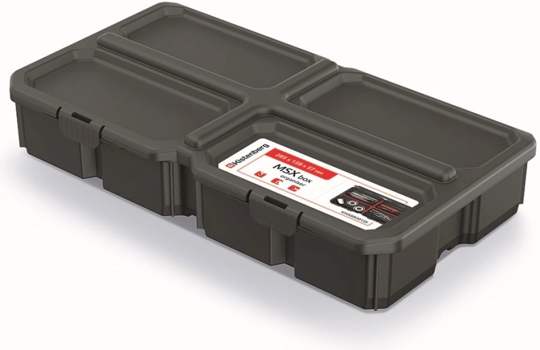 Organizér na nářadí MSX Box, černý, 28,5 × 15,8 × 5,7 cm