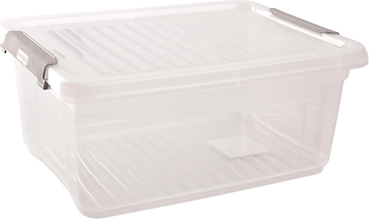 Úložný box s víkem a klipy 11,4 l
