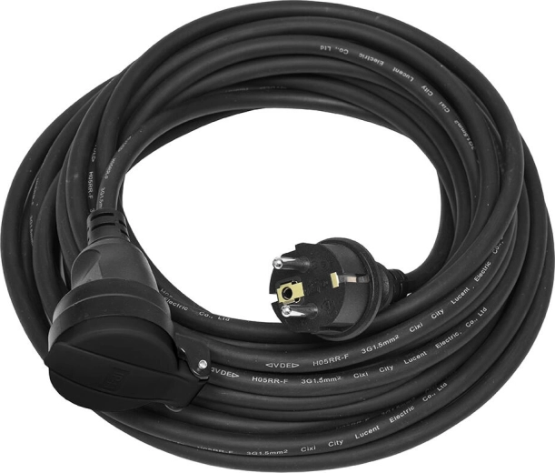 Prodlužovací přívod 10 m IP44, gumový kabel H07RN-F 3×1,5 mm²