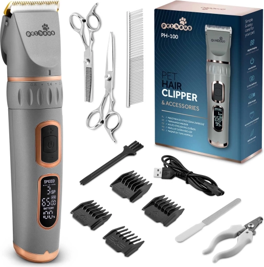 Stříhací strojek pro zvířata Pethaus PH-100 šedý
