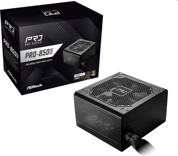 ASRock pro series zdroj 850 W 80 Plus Bronze, nemodulární