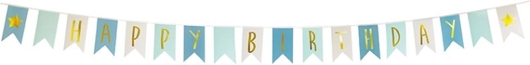 Jabadabado banner happy birthday modrý