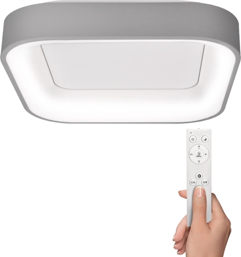 Solight led stropní světlo Treviso čtvercové 48 W šedé s dálkovým ovládáním