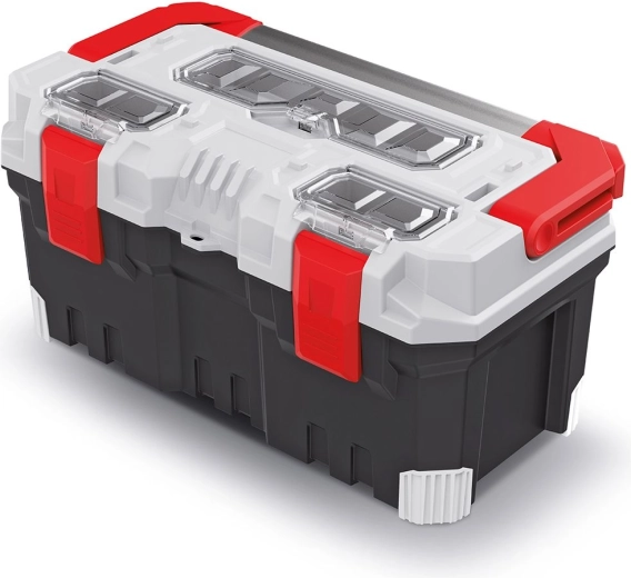 Plastový kufr na nářadí s kovovým držadlem TITAN PLUS 496 × 258 × 240 mm, šedý
