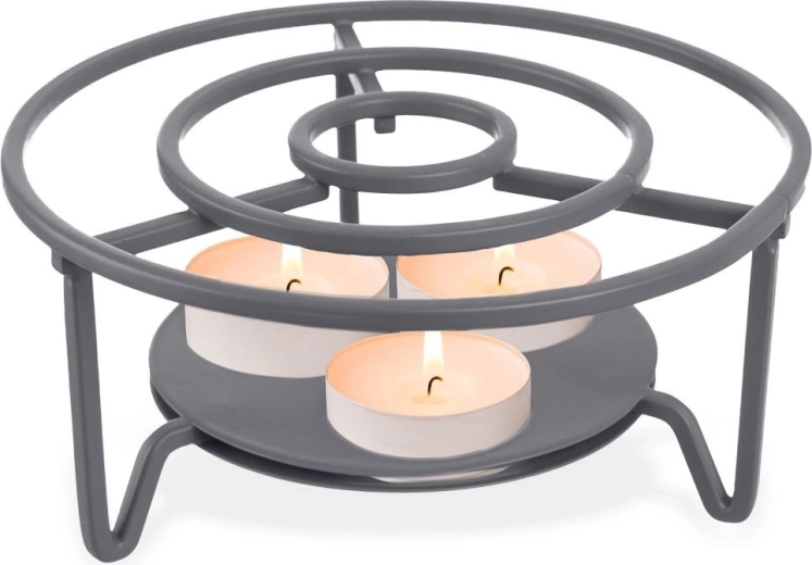 Kovový ohřívač na konvičku šedý 16,5 cm