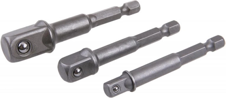Sada adaptérů do vrtačky 1/4", 3/8", 1/2" – 3dílná