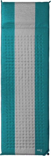 Samonafukovací karimatka s polštářkem NILS Camp zelená