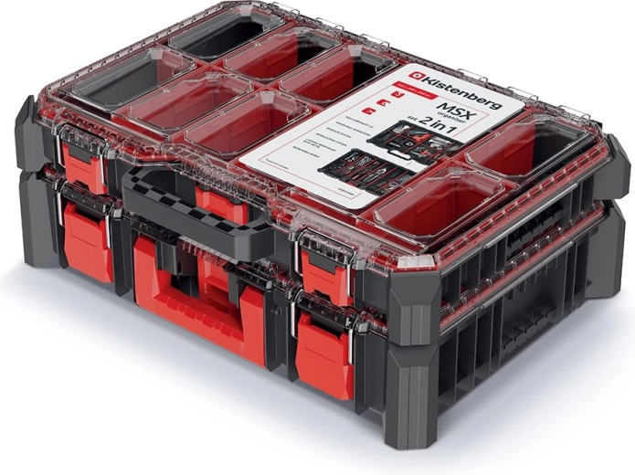 Sada plastových organizérů 54,3 × 39 × 20 cm – černá