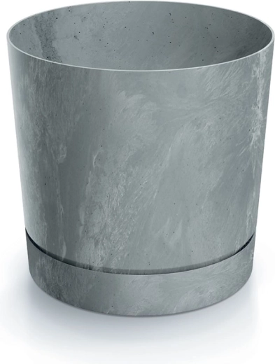 Květináč Tubo s betonovým efektem 14,8 cm šedý