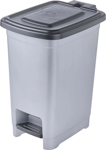Nášlapný odpadkový koš světle stříbrný 21 × 28 × 35 cm