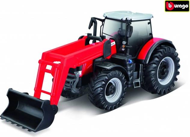Bburago Farmland traktor Massey Ferguson 8740S s předním nakladačem 10 cm