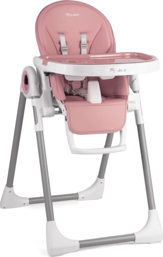 Růžová jídelní židlička NUKIDO Belo 3v1 s polohováním a tácem