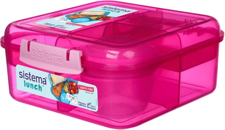 Krabička tříkomorová s nádobou na jogurt a 2 tácky SM.Lunch 1,25 l