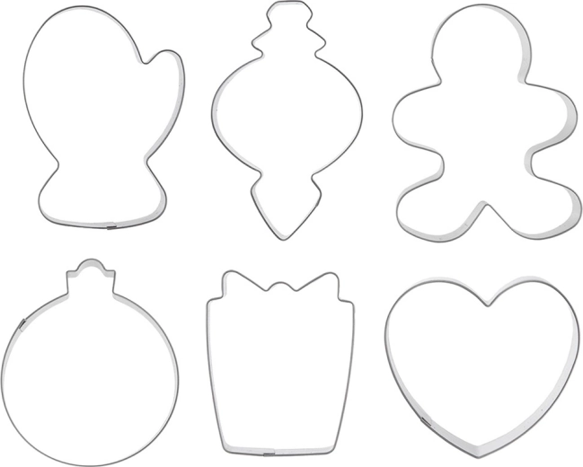 Sada nerezových vykrajovátek na cukroví 6 ks