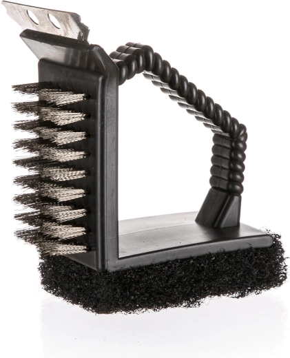 kartáč na čištění grilu 3 v 1 s plastovou rukojetí