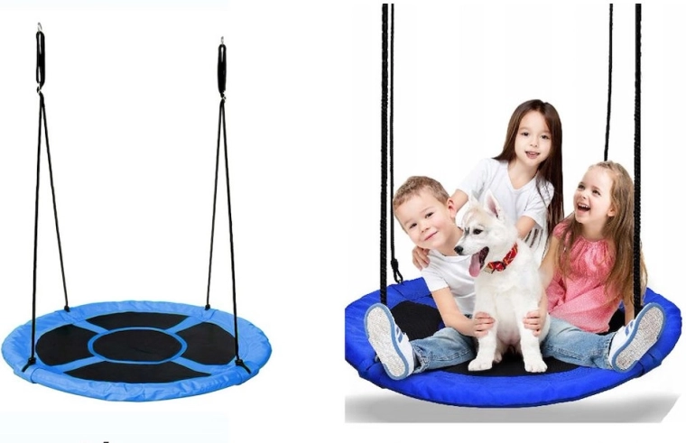 Houpací kruh skládací modro-černý 102 cm