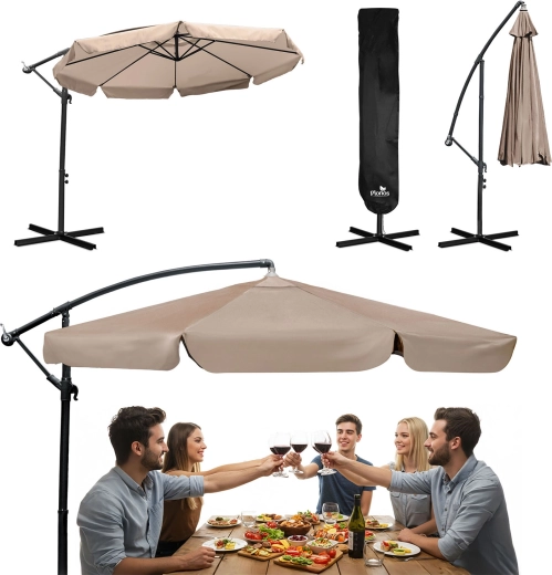 Zahradní boční slunečník 350 cm s obalem PLONOS