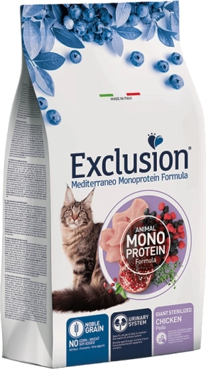 Exclusion granule pro sterilizované kočky velkých plemen – kuřecí, 1,5 kg