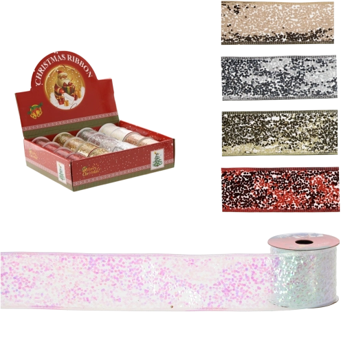 Vánoční dekorativní stuha 6,3 × 270 cm – mix barev