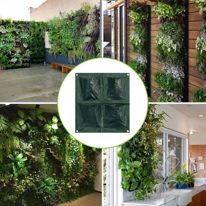 Závěsný vertikální květináč se 4 kapsami