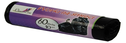 Extra silné odpadkové pytle 60 l, 10 ks, černé