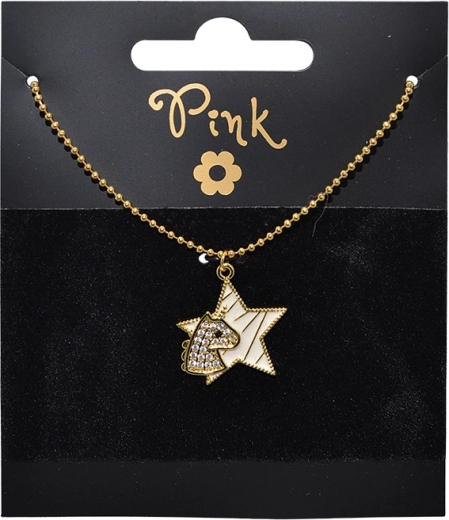 Pozlacený náhrdelník s přívěskem hvězda a jednorožec