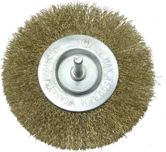 Okružní kartáč se stopkou 80 mm, vlnitý ocelový drát 0,3 mm