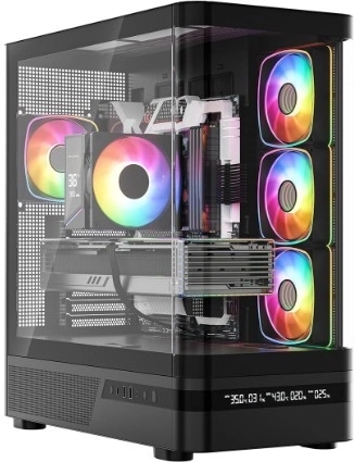 Počítačová skříň MODECOM Volcano AQ200 ARGB Midi Black
