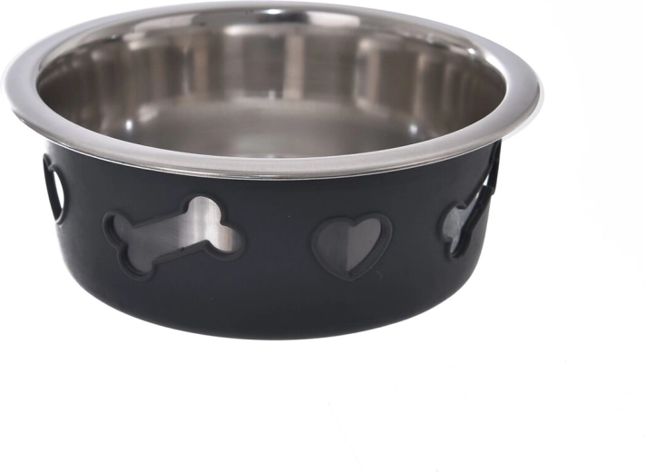 Miska pro psy z plechu se silikonem 13 × 13 × 6 cm