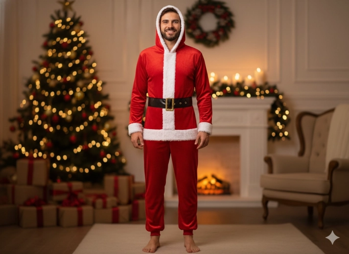 Jednodílný kostým Santa Claus – velikost L