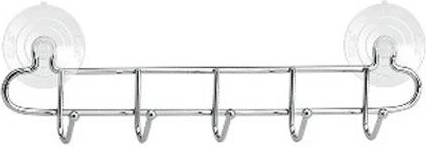 Koupelnový věšák s 5 háčky, šířka 32 cm, chrom