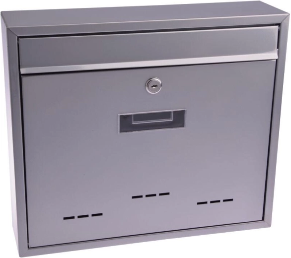 Poštovní schránka RADIM se zadním vhazováním, šedá, 360 × 310 × 90 mm