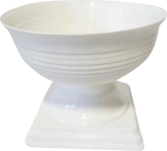 Květináč Pelikan s podstavcem, bílý plastový