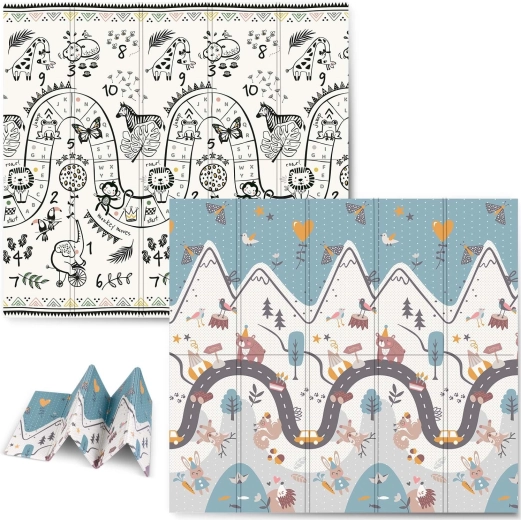 Skládací pěnová vzdělávací podložka 200 × 180 × 1 cm NUKIDO