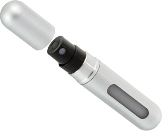 Cestovní plnitelný rozprašovač parfému 5 ml – stříbrný